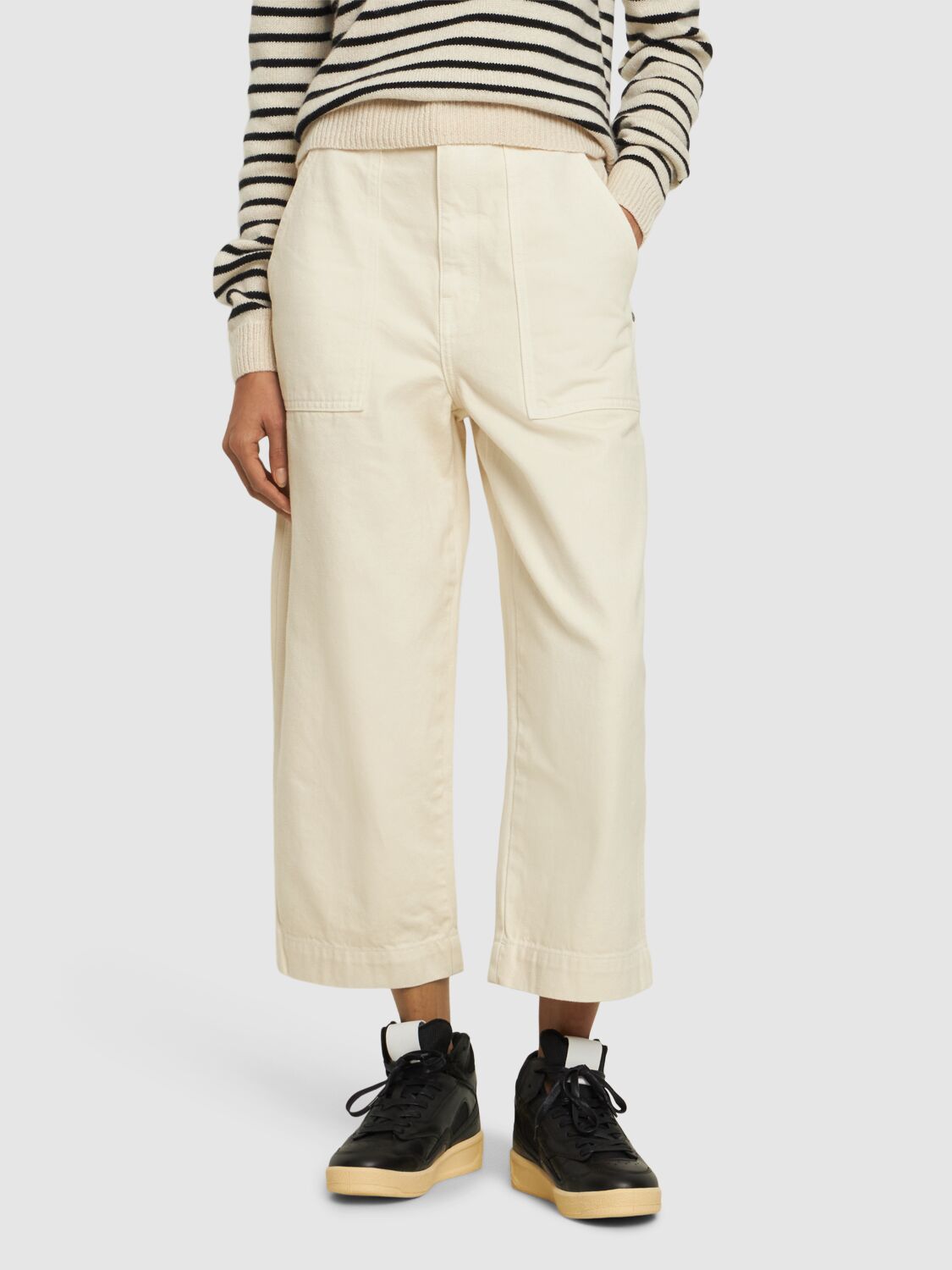 JIL SANDER 30MM BASKET HI POLY & MESH SNEAKERS 