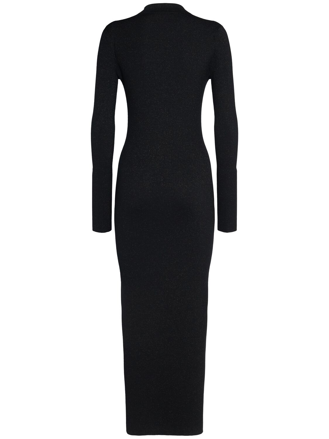 Shop Max Mara Frais Knit V-neck Midi Dress In Black