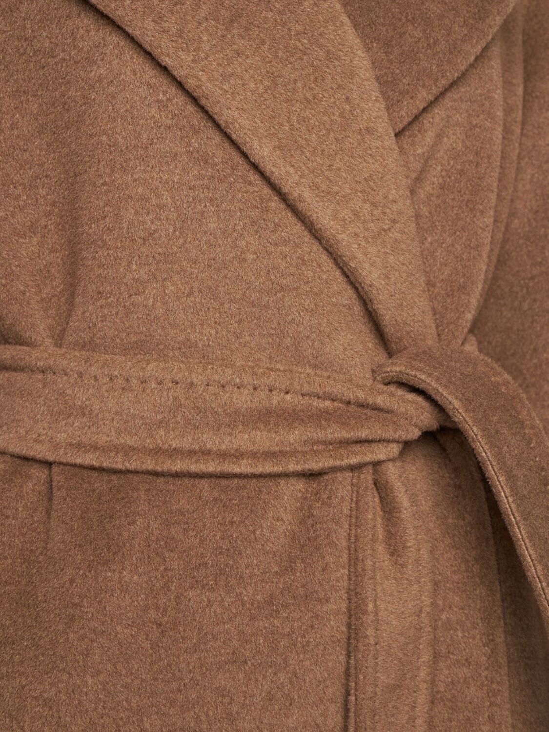 Shop Max Mara Fragore Alpaca Blend Long Coat In Brown