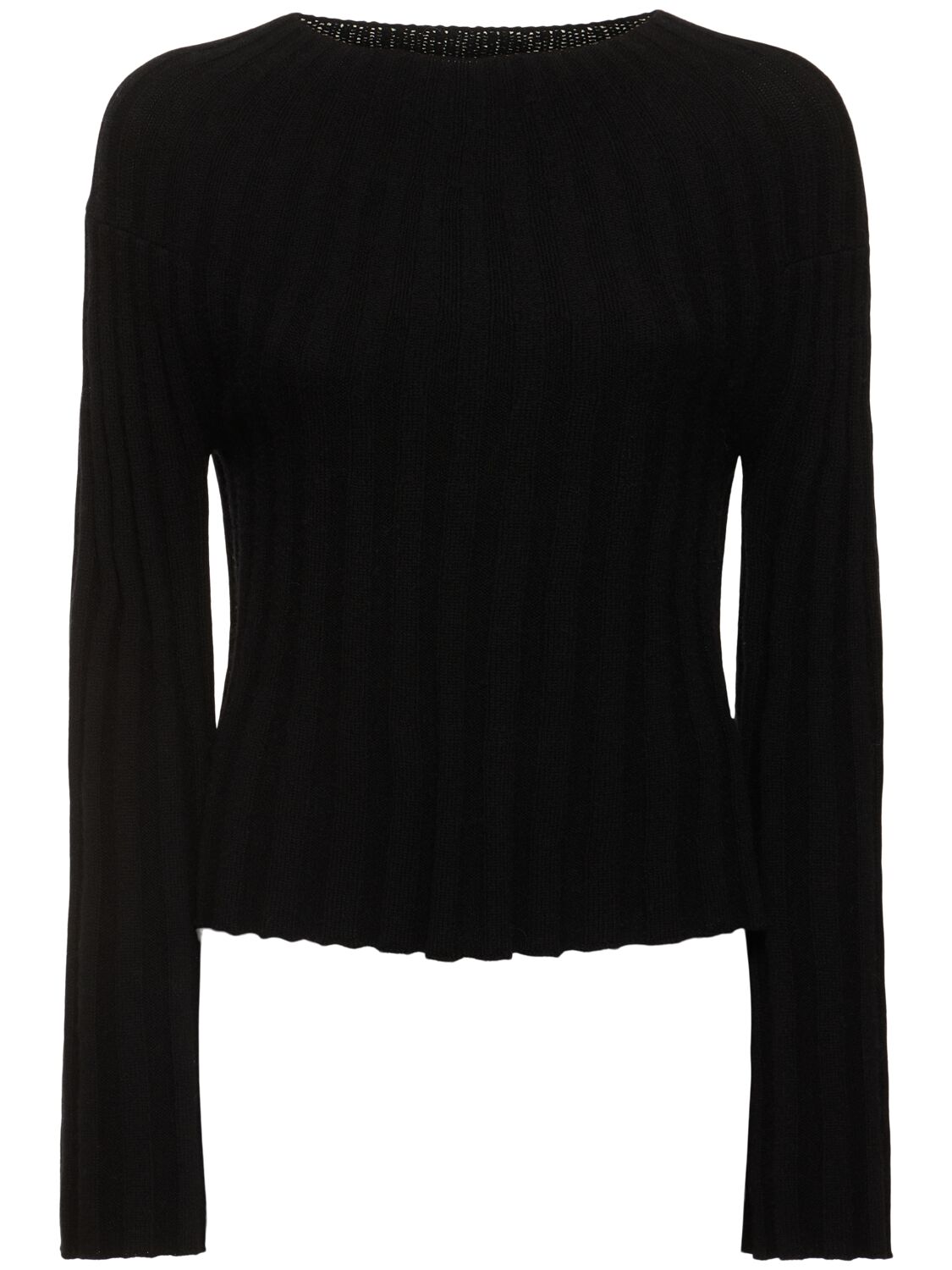 Loulou Studio Koro Ribbed Knit Wool Blend Sweater In Black