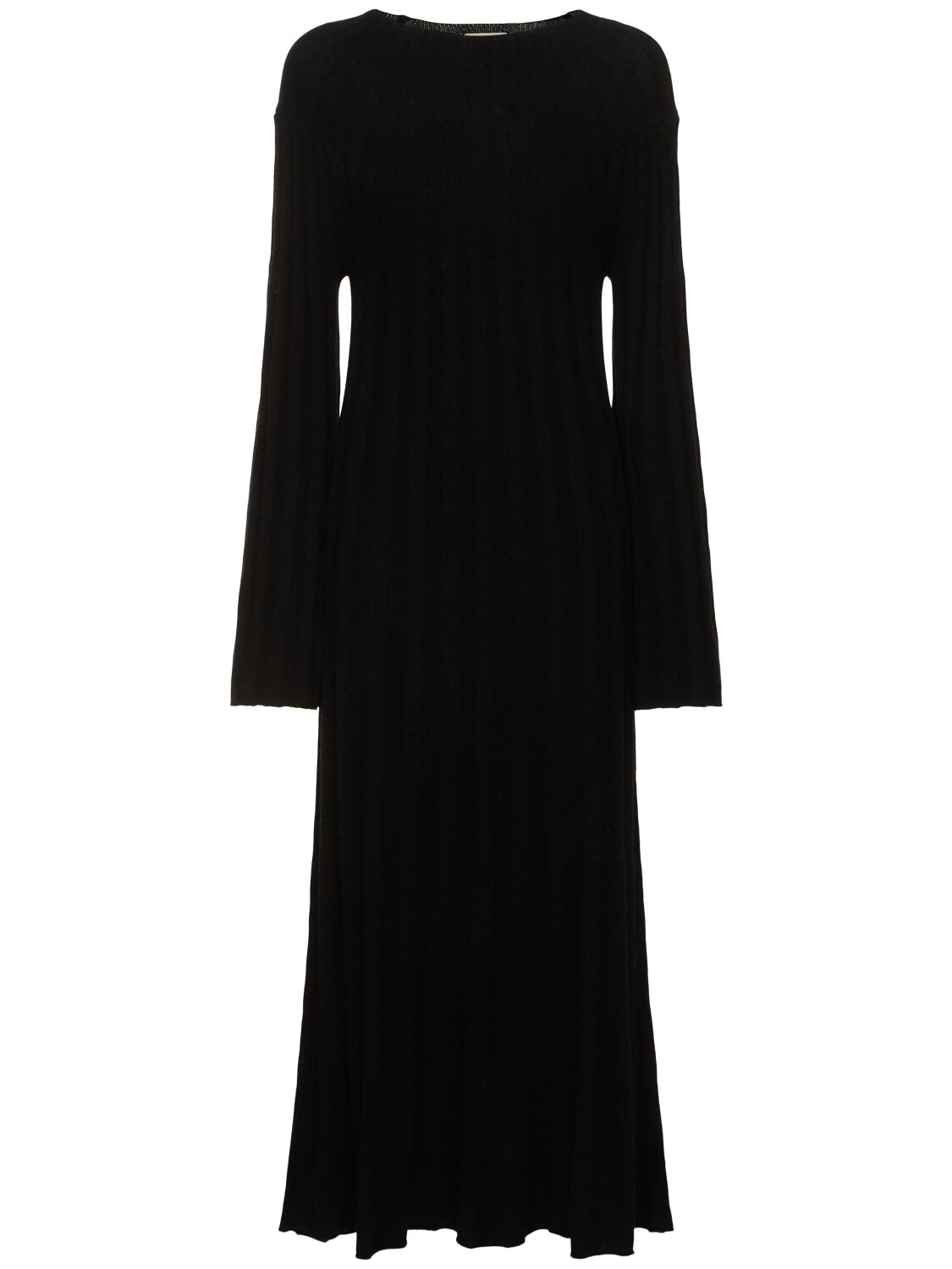 Loulou Studio Irma Ribbed Knit Wool Midi Dress In Black