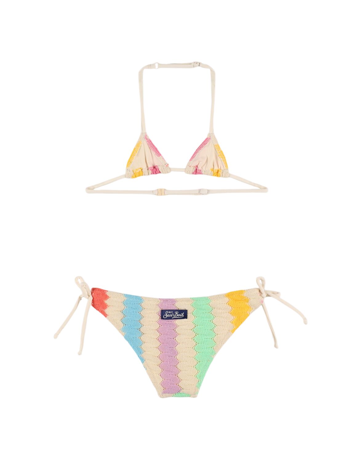 Shop Mc2 Saint Barth Wave Pastel Print Bikini In Multicolor