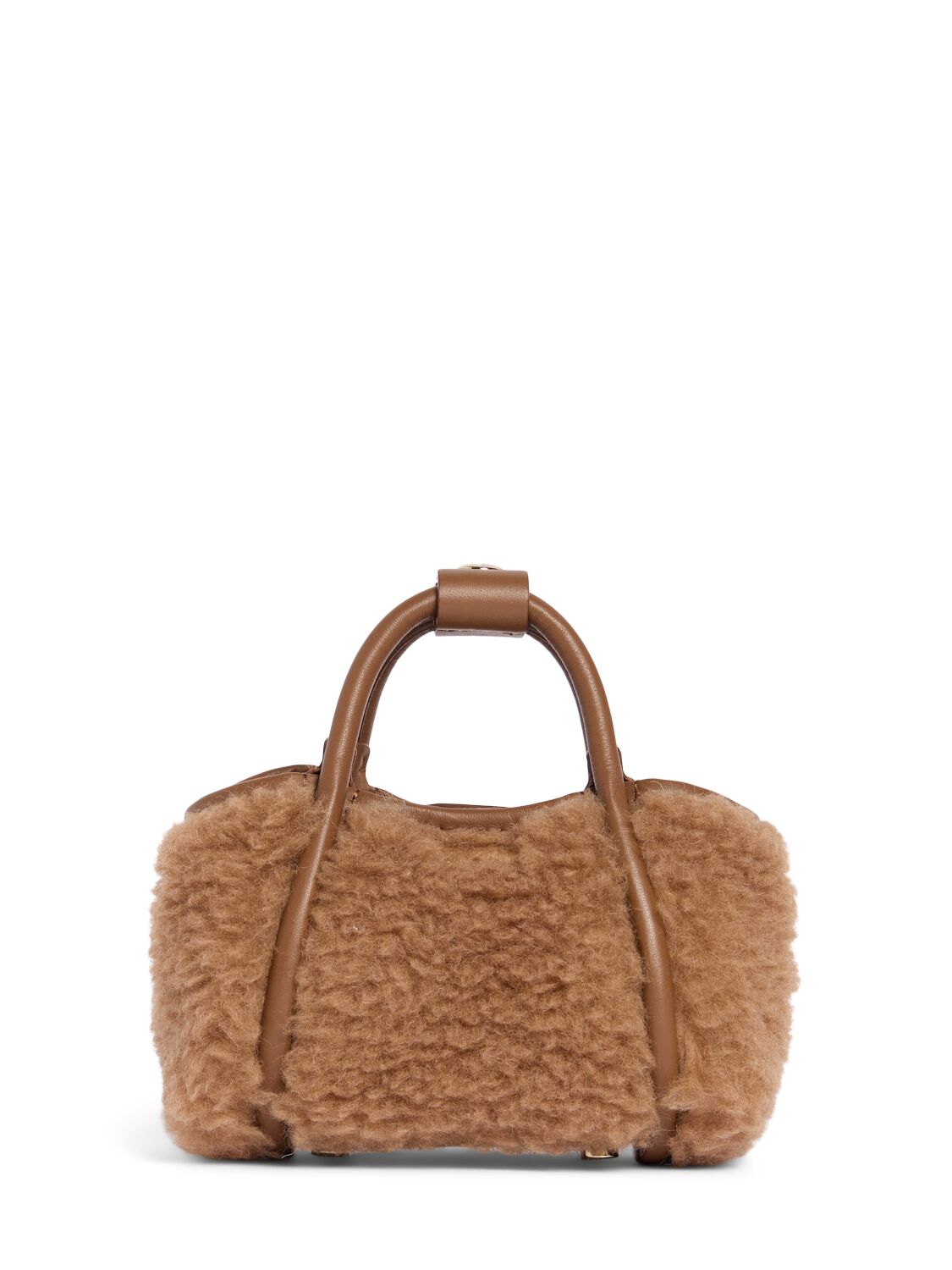 Max Mara Xxs Tmarin Teddy Top Handle Bag In Cammello