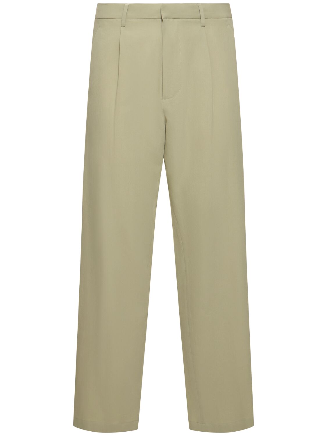 Auralee Cotton & Silk Viyella Relaxed Fit Pants In Sage