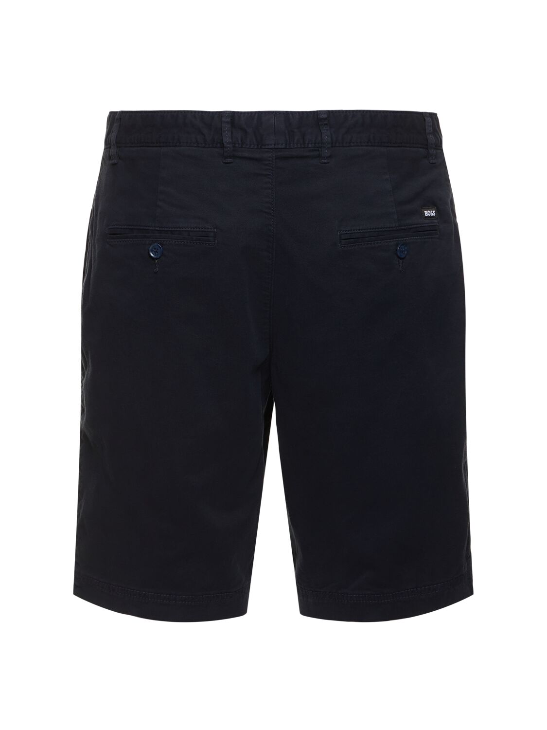 Shop Hugo Boss Slice Stretch Cotton Shorts In Dark Blue