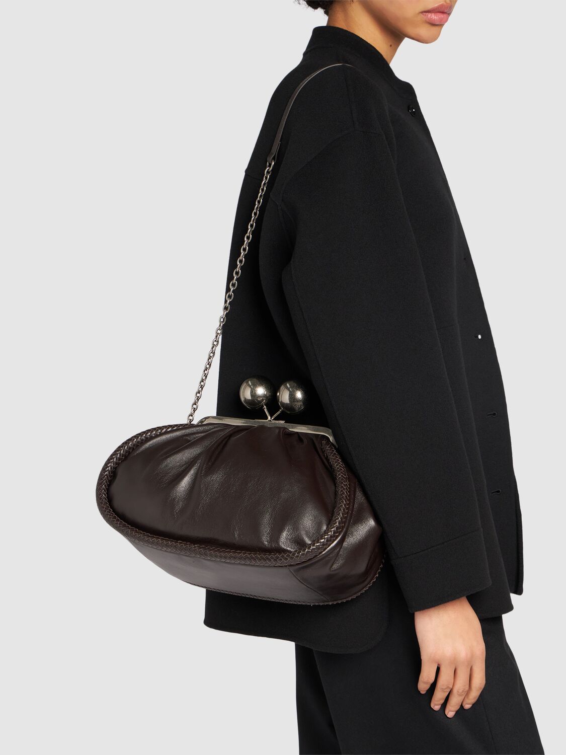 WEEKEND MAX MARA SALA LEATHER CLUTCH 