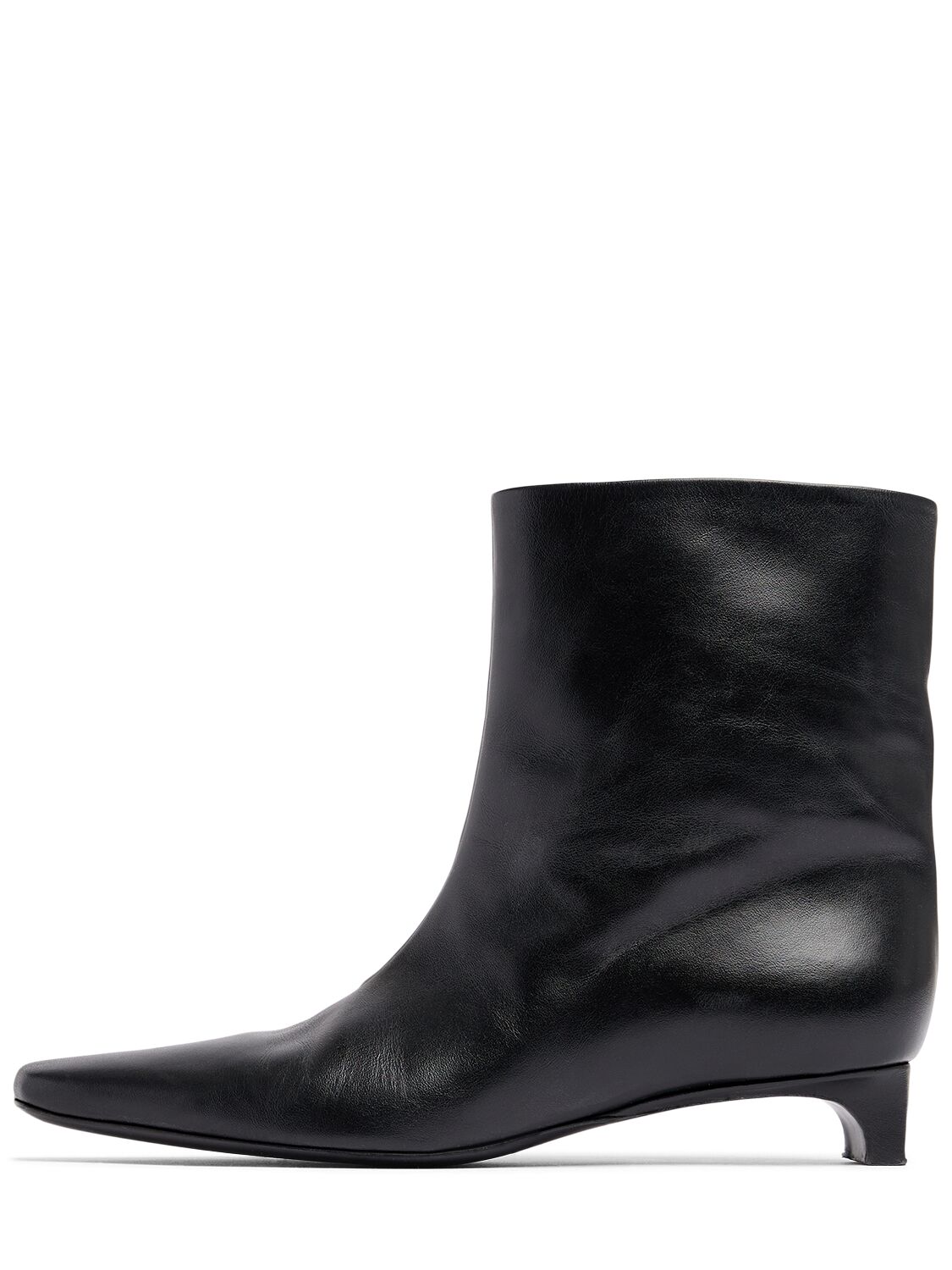 Loulou Studio 30mm Celine Leather Ankle Boots In Black