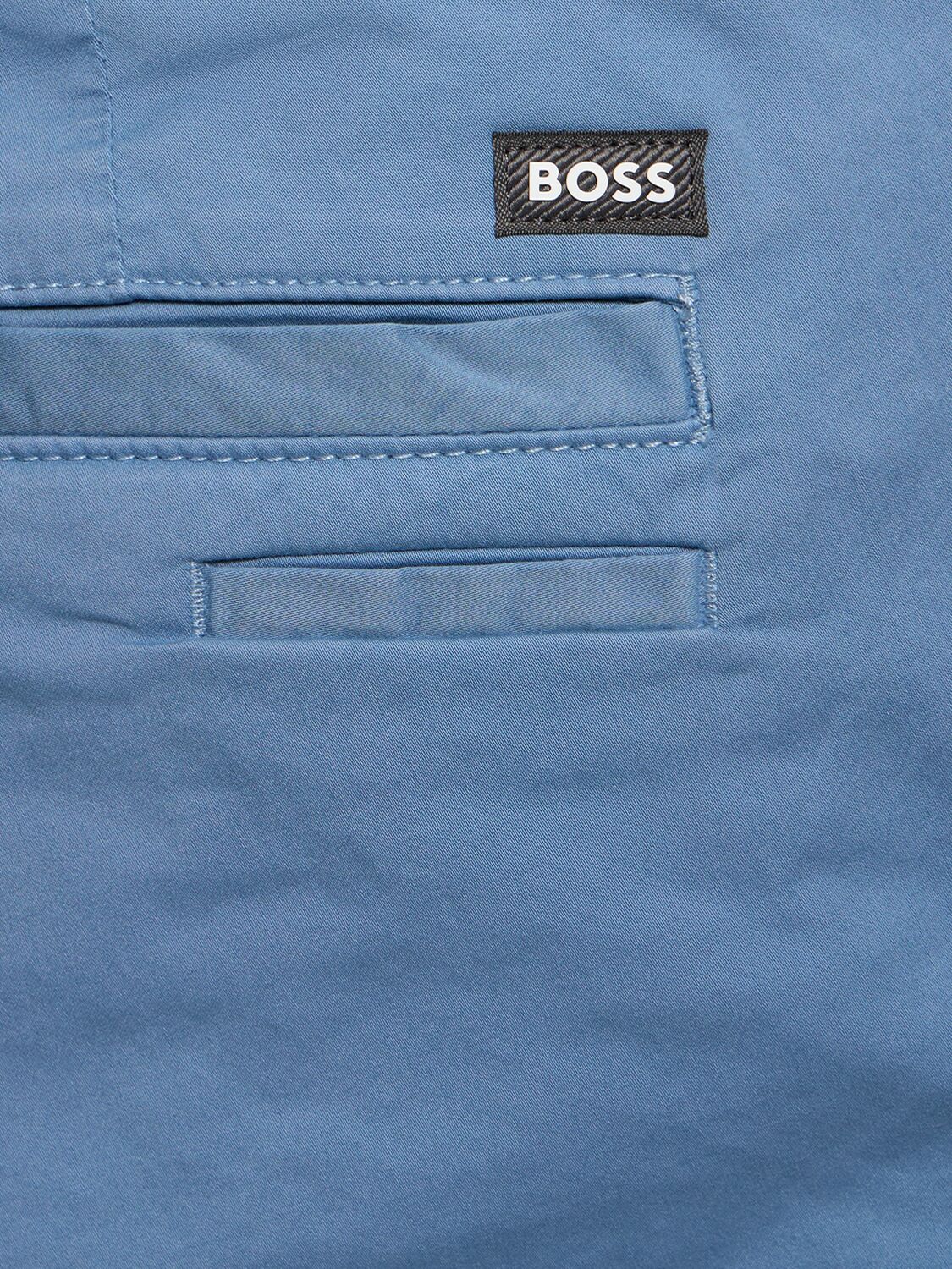 Shop Hugo Boss Kaiton Stretch Cotton Pants In Light Blue