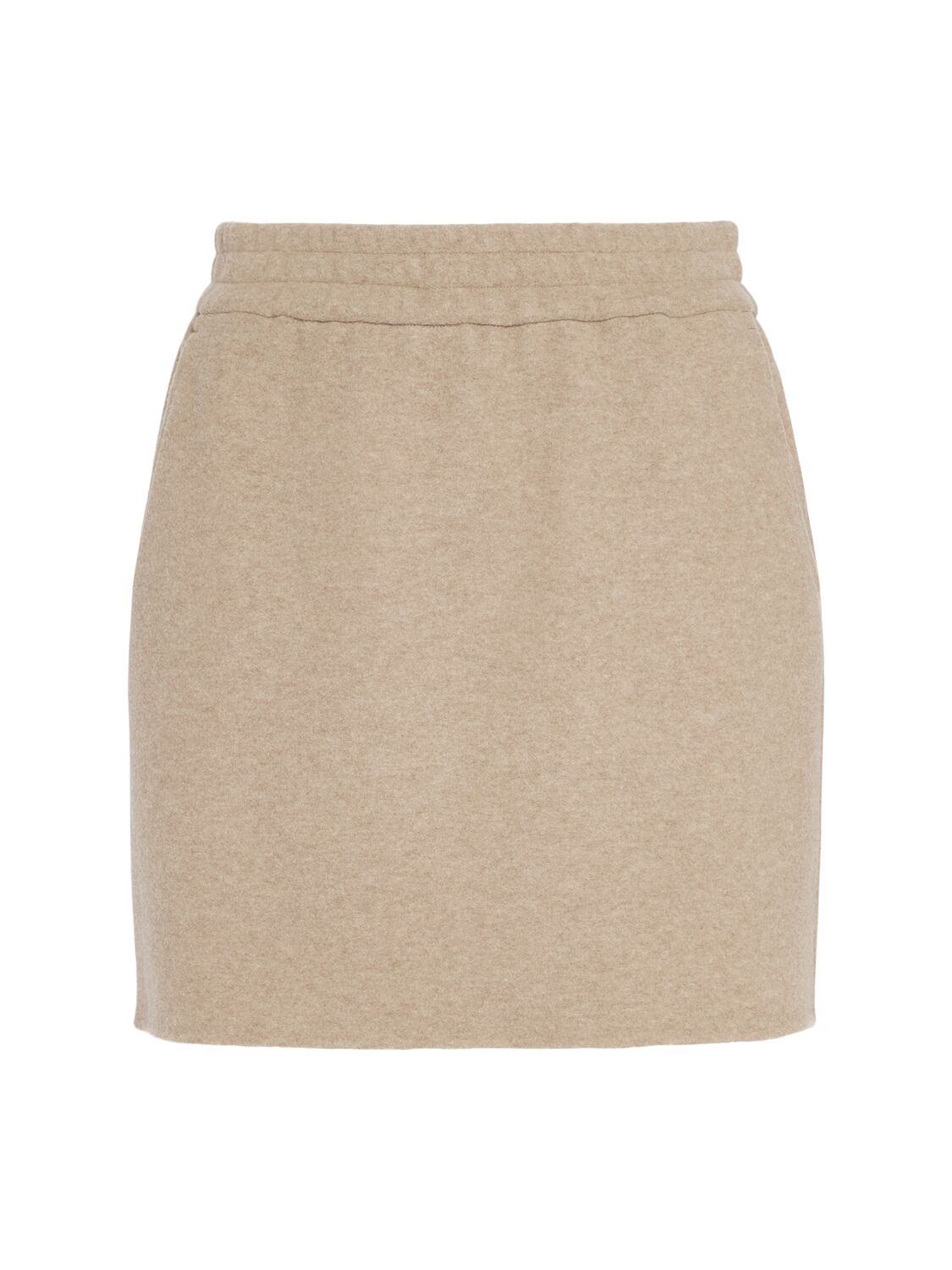 MAX MARA ONAGRO WOOL BLEND JERSEY MINI SKIRT 