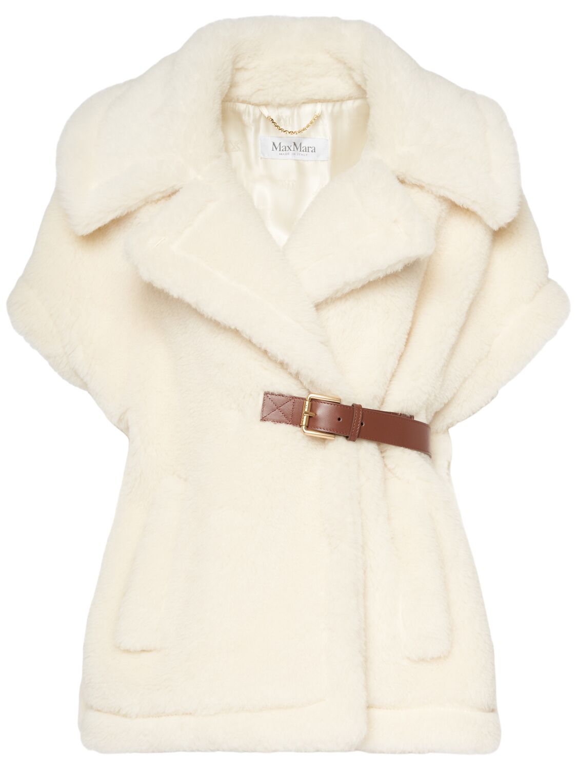 Shop Max Mara New Abavo1 Teddy Cape In White