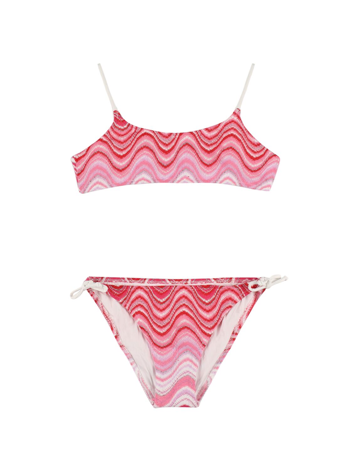 Mc2 Saint Barth Printed Waves Bikini In Pink/multi