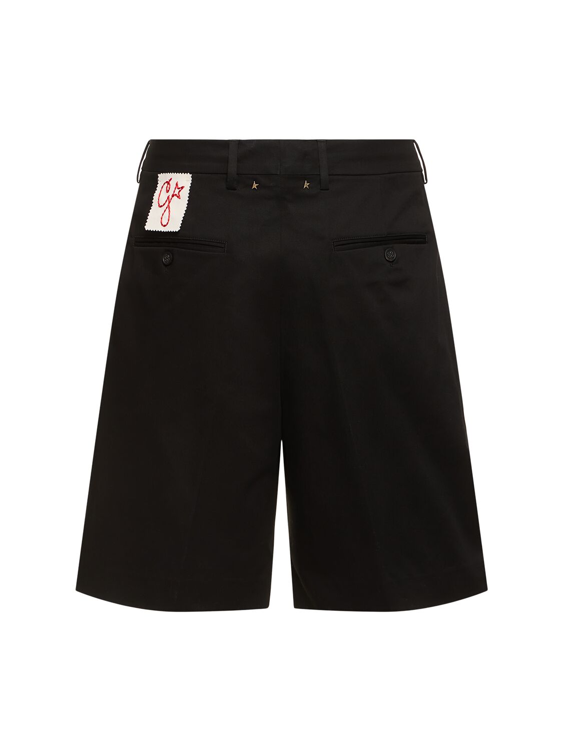 Shop Golden Goose Logo Comfort Cotton Gabardine Shorts In Black