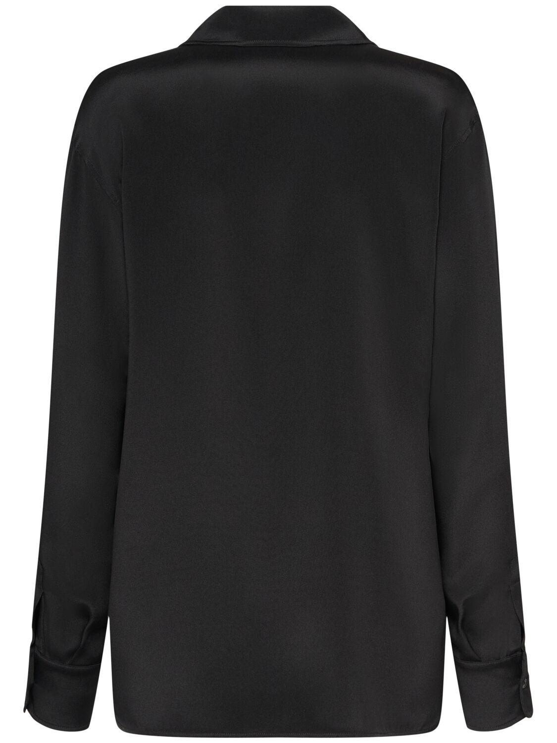 Shop Max Mara Zanzero Silk Crepe De Chine Shirt In Black