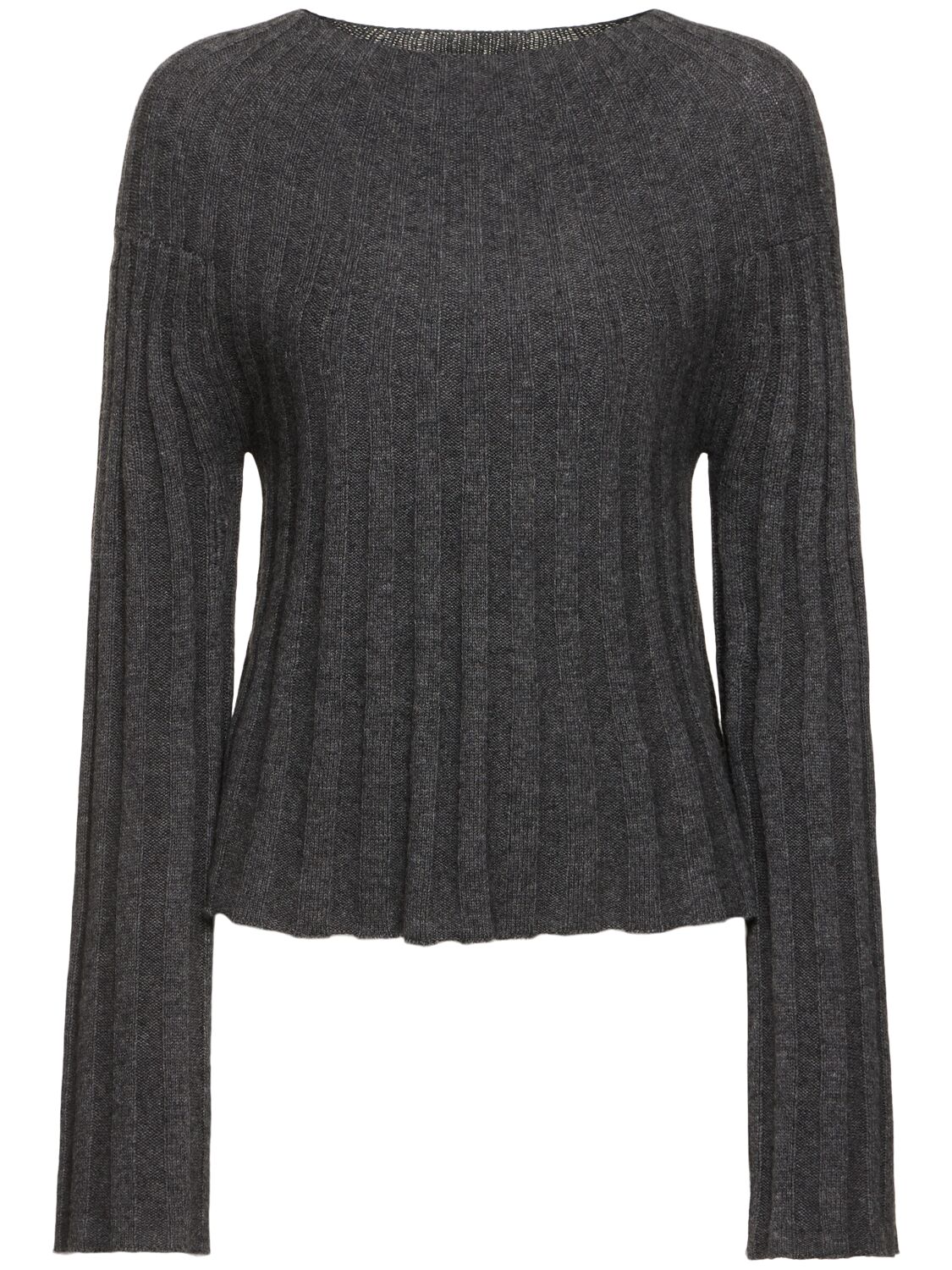 Loulou Studio Koro Ribbed Knit Wool Blend Sweater In Gray