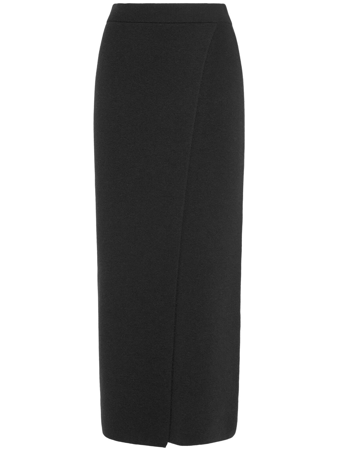Max Mara Umbria Wool & Cashmere Knit Midi Skirt In Black
