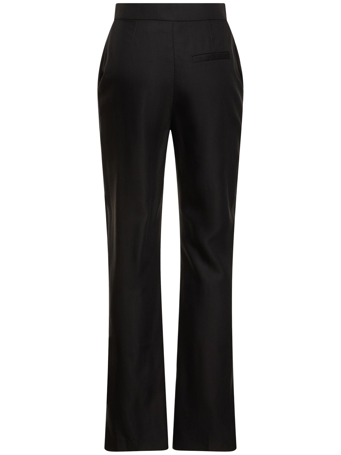 Shop Loulou Studio Kallisto High Rise Wool Straight Pants In Black