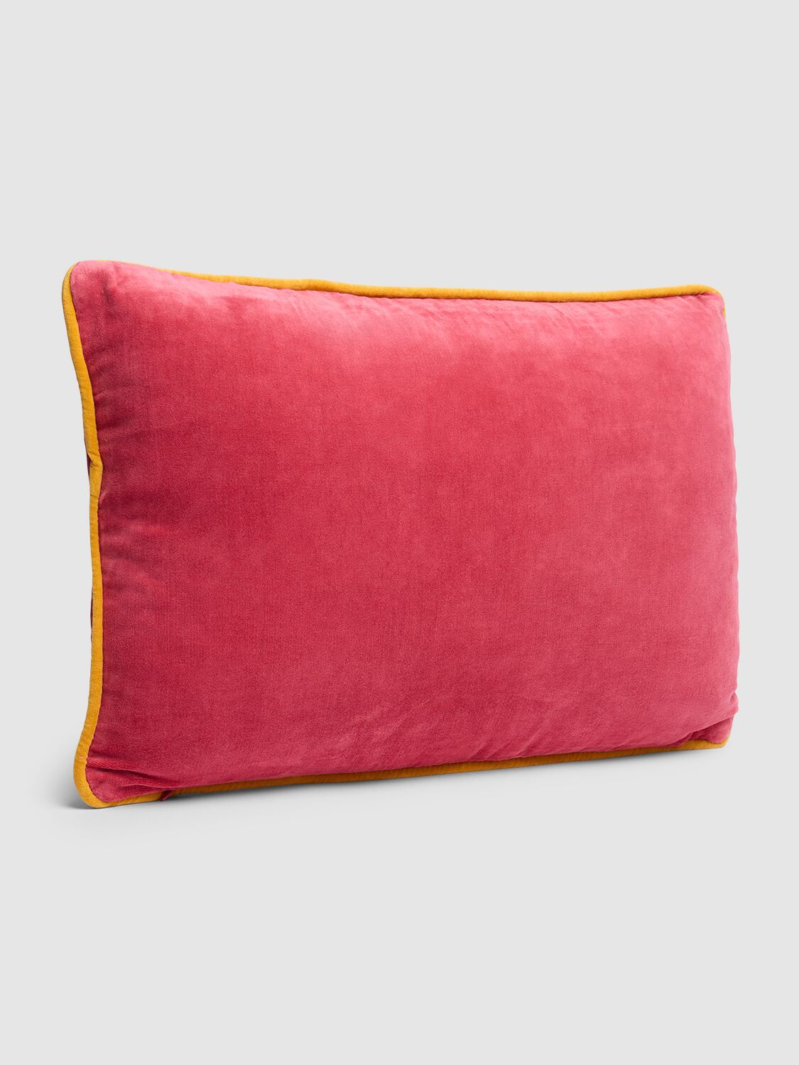 Shop Les Ottomans Embroidered Velvet Cushion In Fuchsia