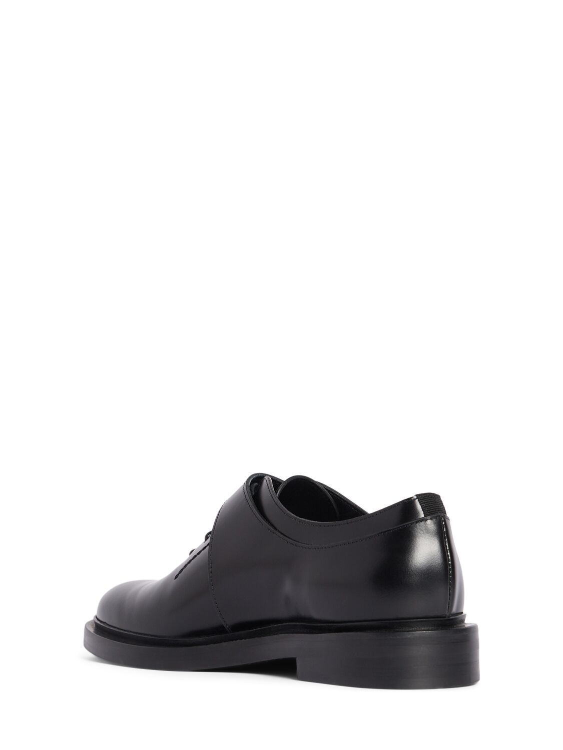 Shop Max Mara 20mm Leather Lace-up Shoes In Black