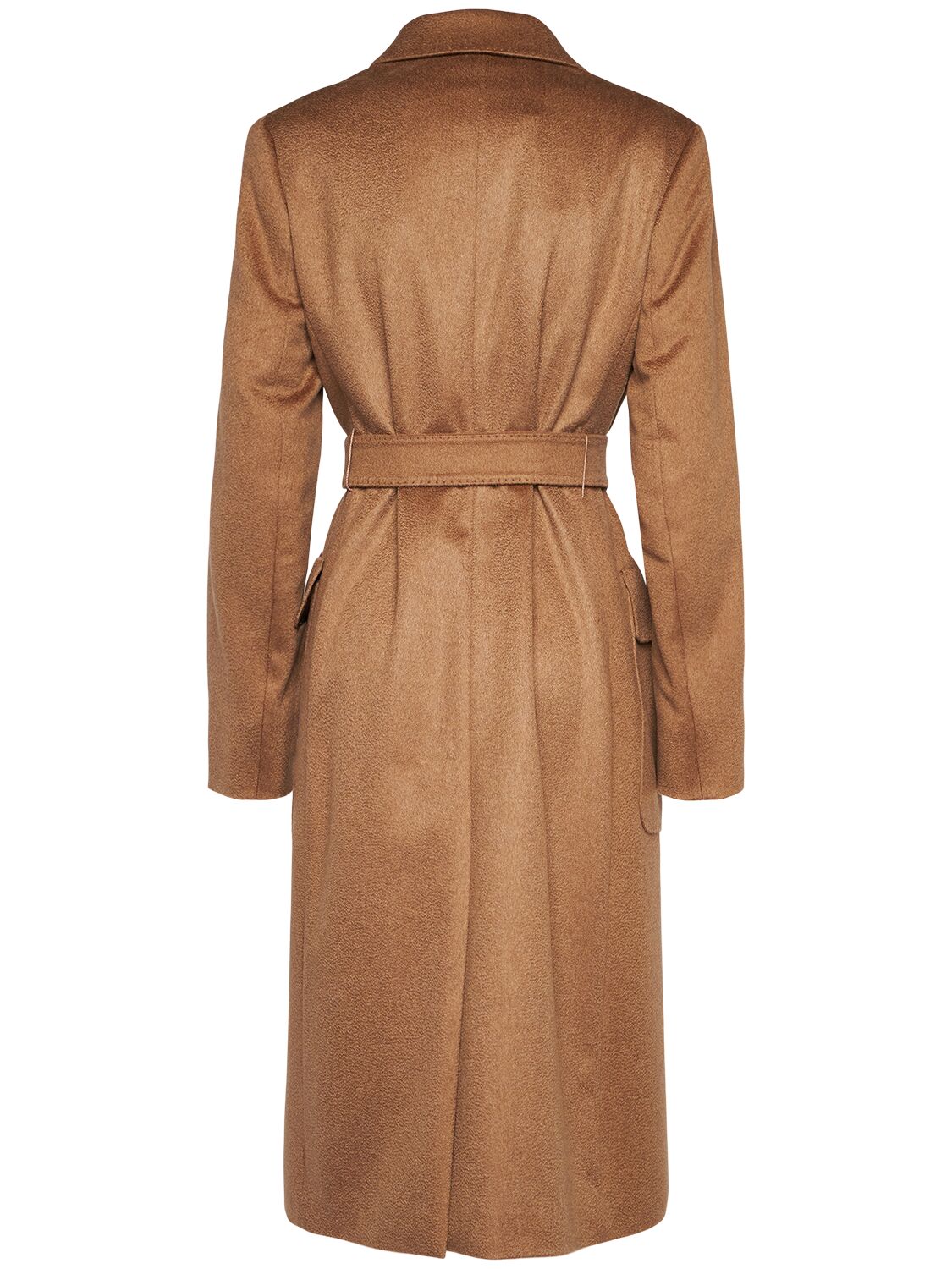 Shop Max Mara Nyssa Belted Cashmere Long Coat In Camel