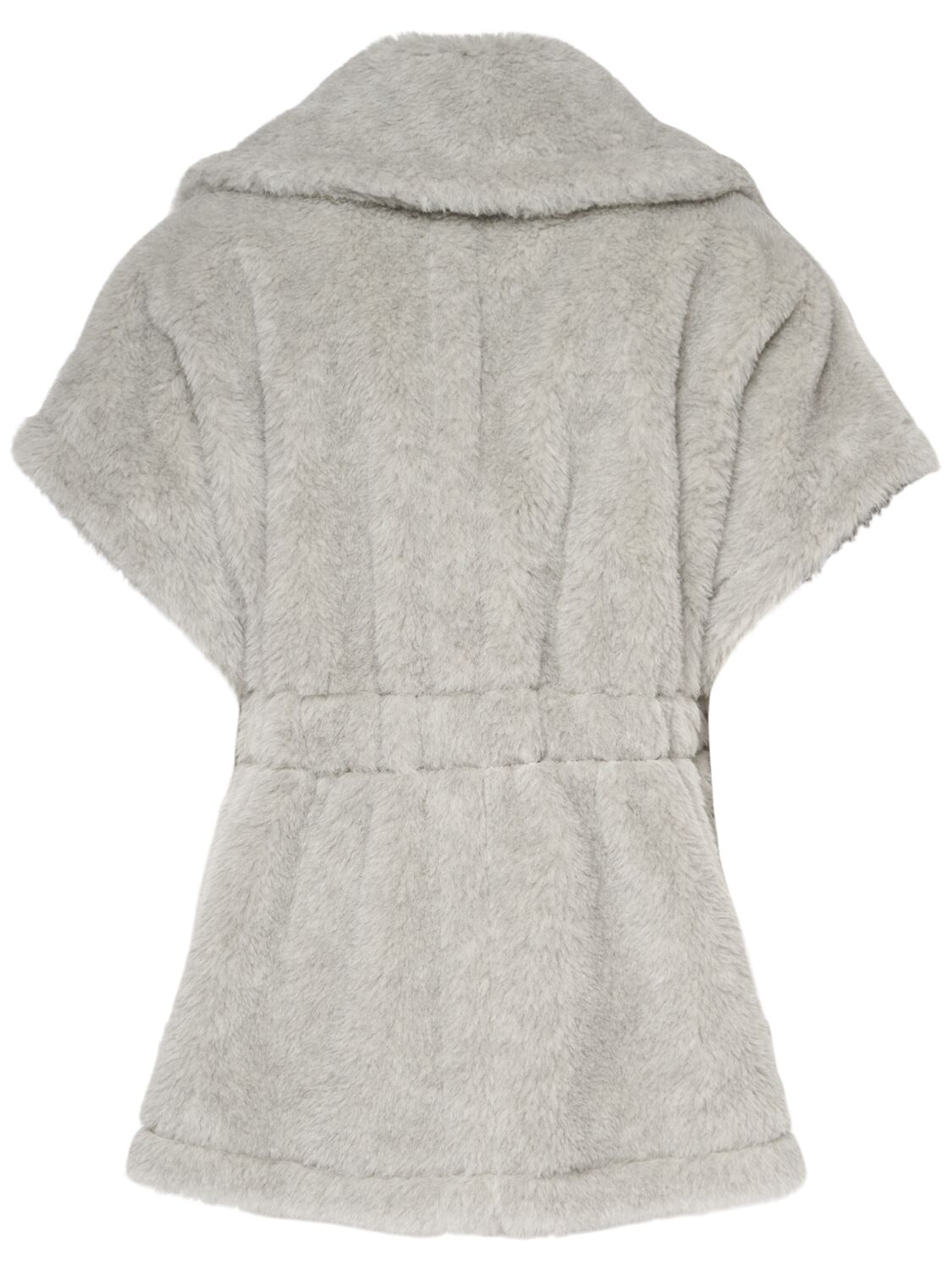 Shop Max Mara New Abavo2 Teddy Cape In Grey