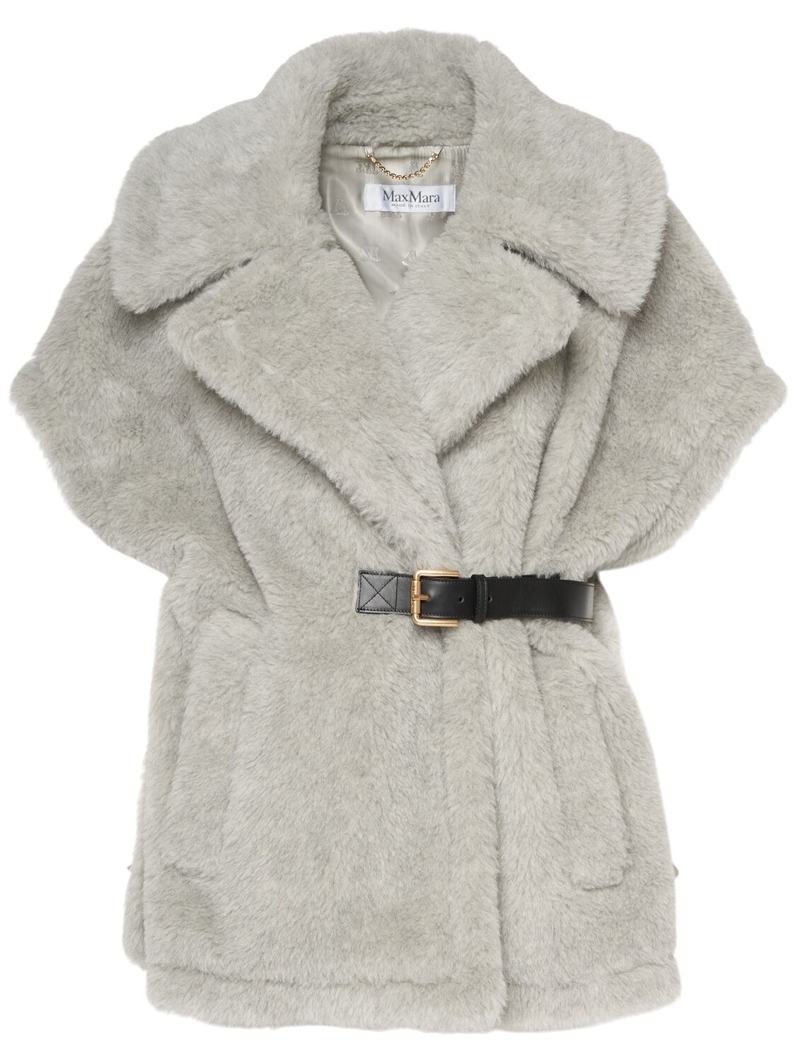 Max Mara New Abavo2 Teddy Cape In Grey