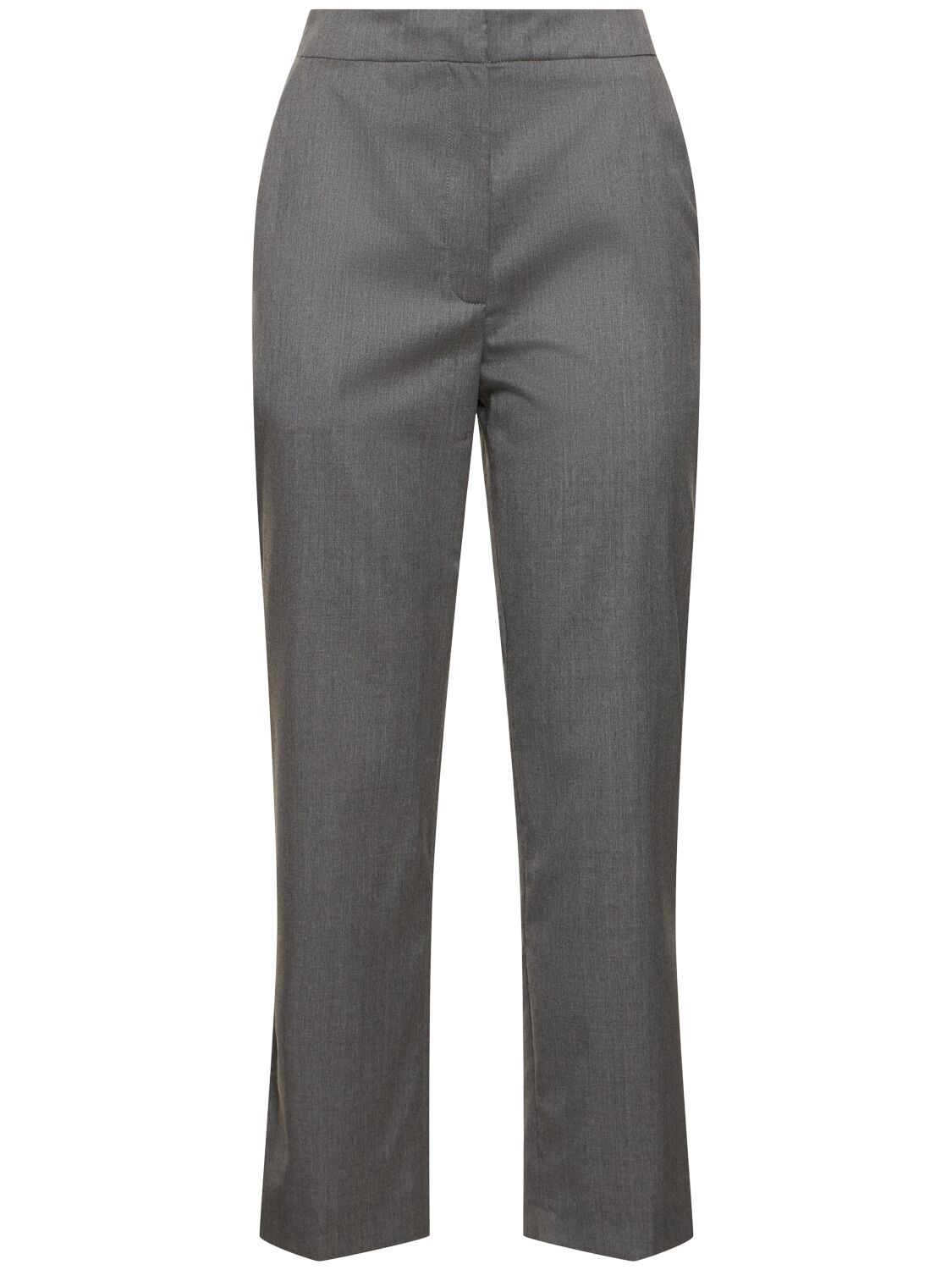 Loulou Studio Dorkas High Rise Cropped Wool Pants In Gray