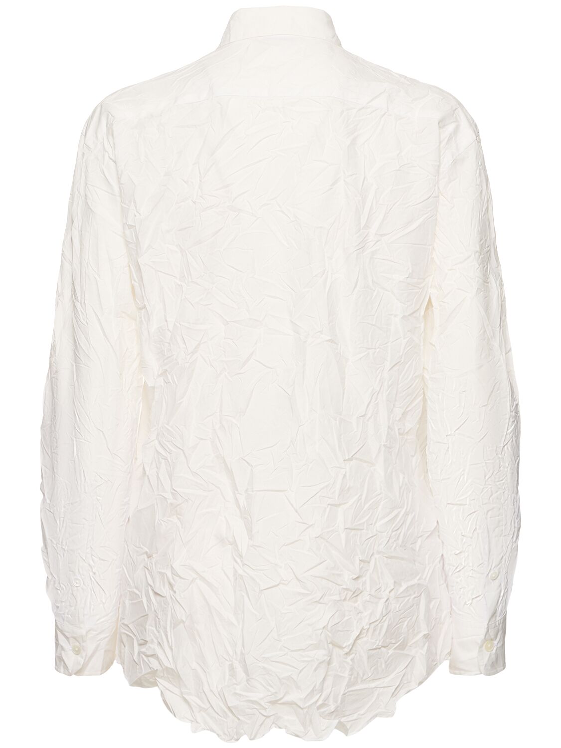 Shop Auralee Wrinkled Cotton Twill Shirt In White