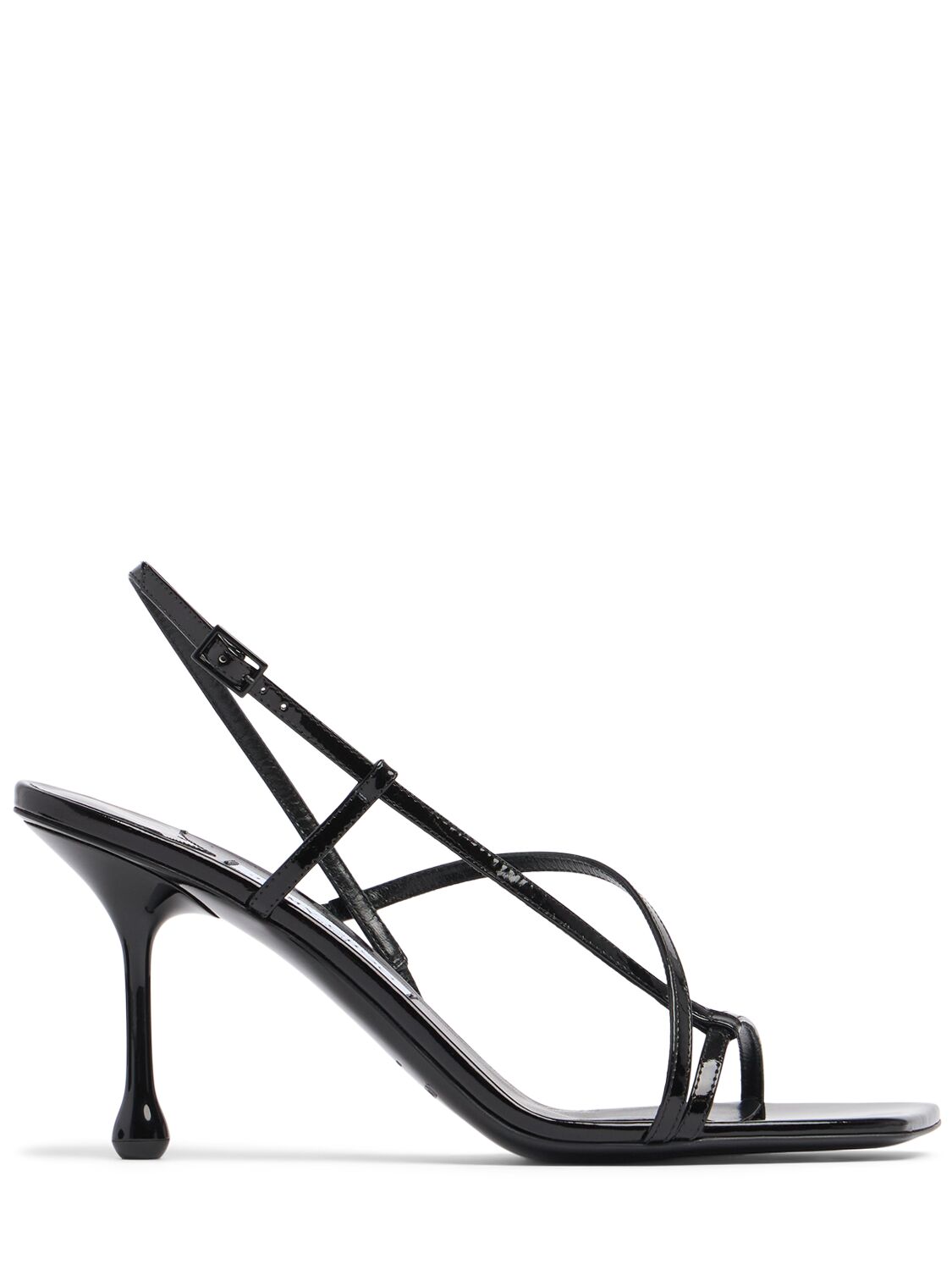 Jimmy Choo 80mm Etana Leather Sandals In Black