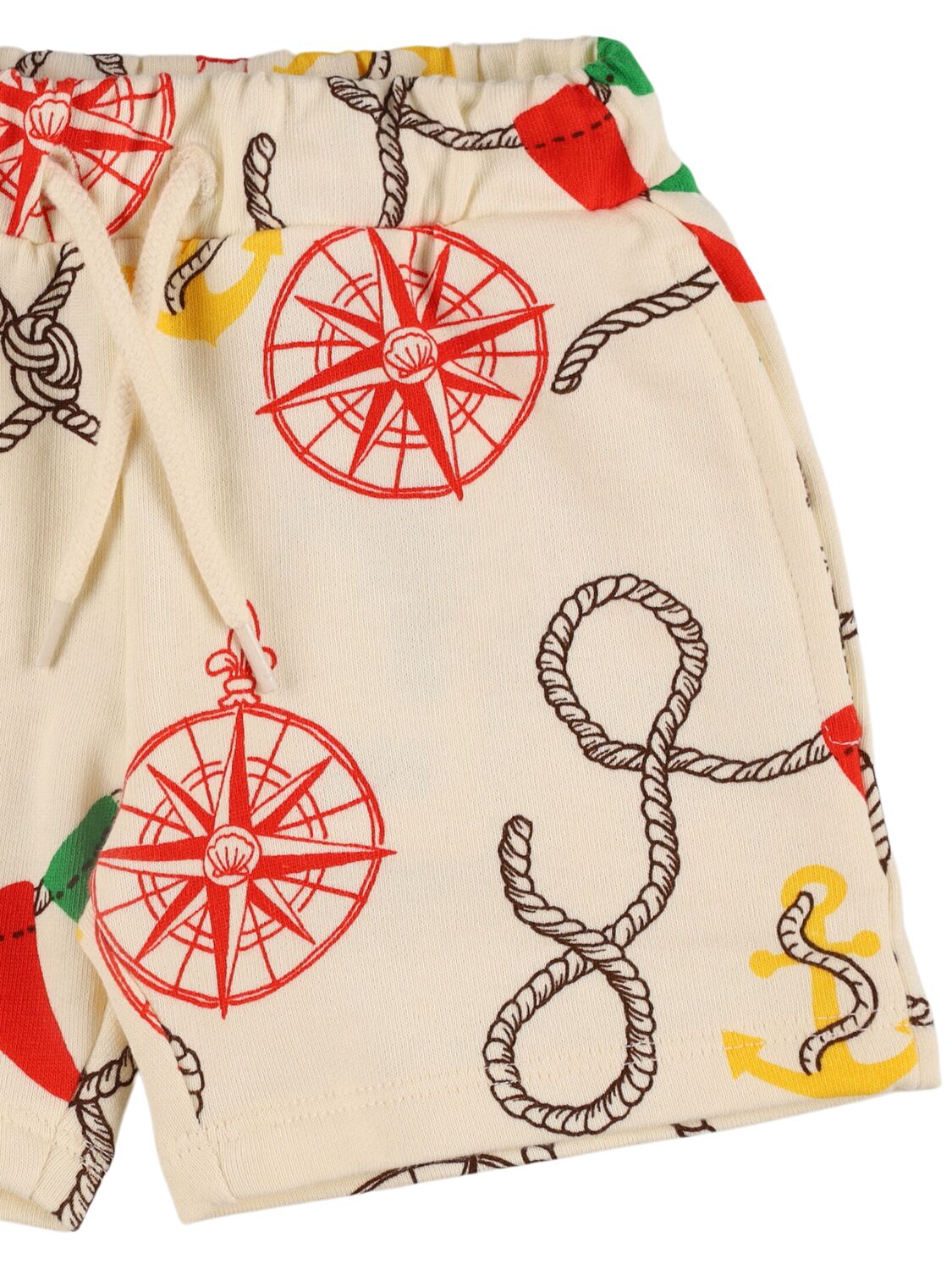 Shop Mini Rodini Printed Organic Cotton Sweat Shorts In White,multi