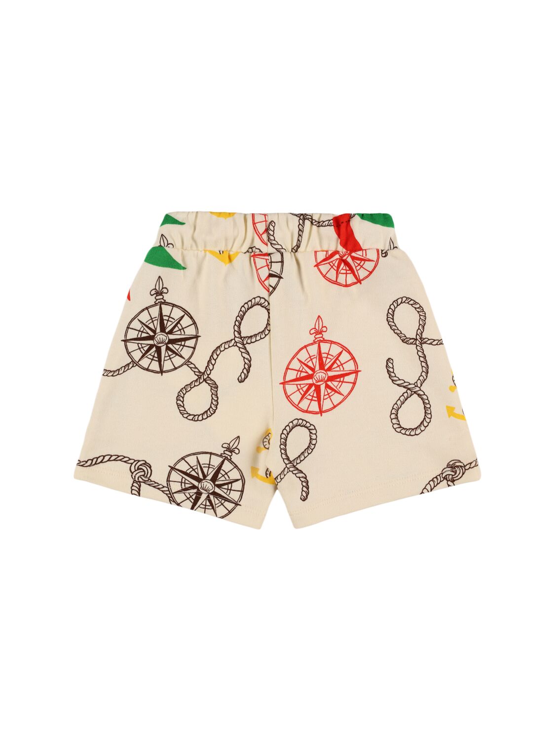 Shop Mini Rodini Printed Organic Cotton Sweat Shorts In White,multi