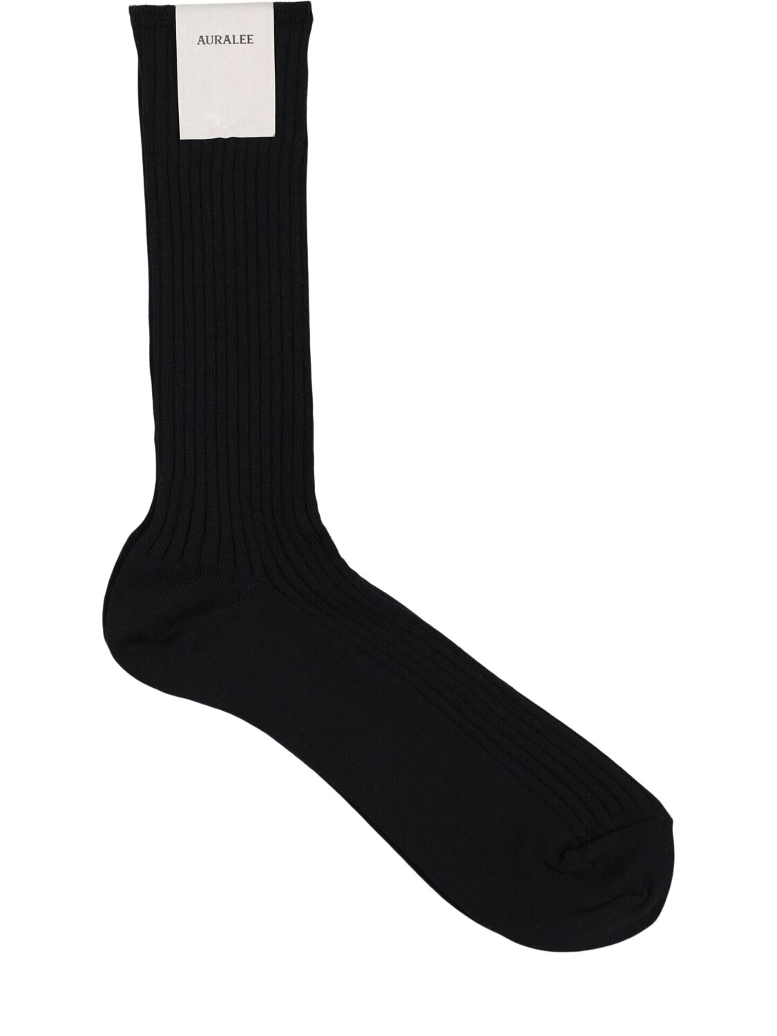 Auralee Cotton & Nylon High Socks In Black