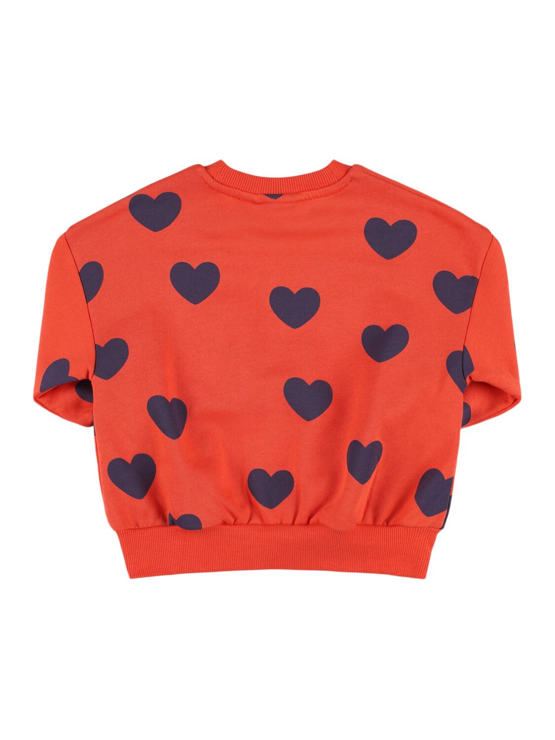 Shop Mini Rodini Heart Printed Organic Cotton Sweatshirt In Red