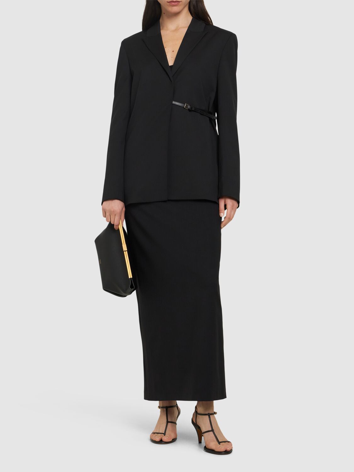 LOULOU STUDIO CODY WOOL JACKET W/STRAP DETAIL 
