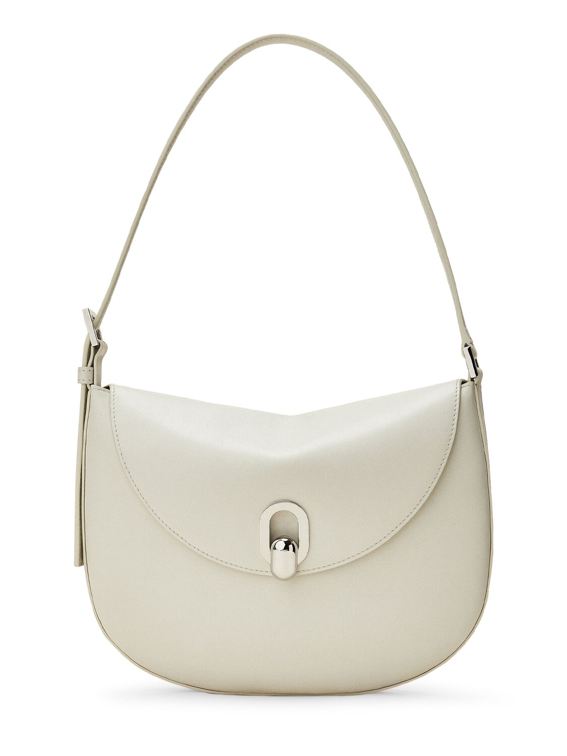 Savette The Small Tondo Smooth Leather Hobo Bag In Ivory