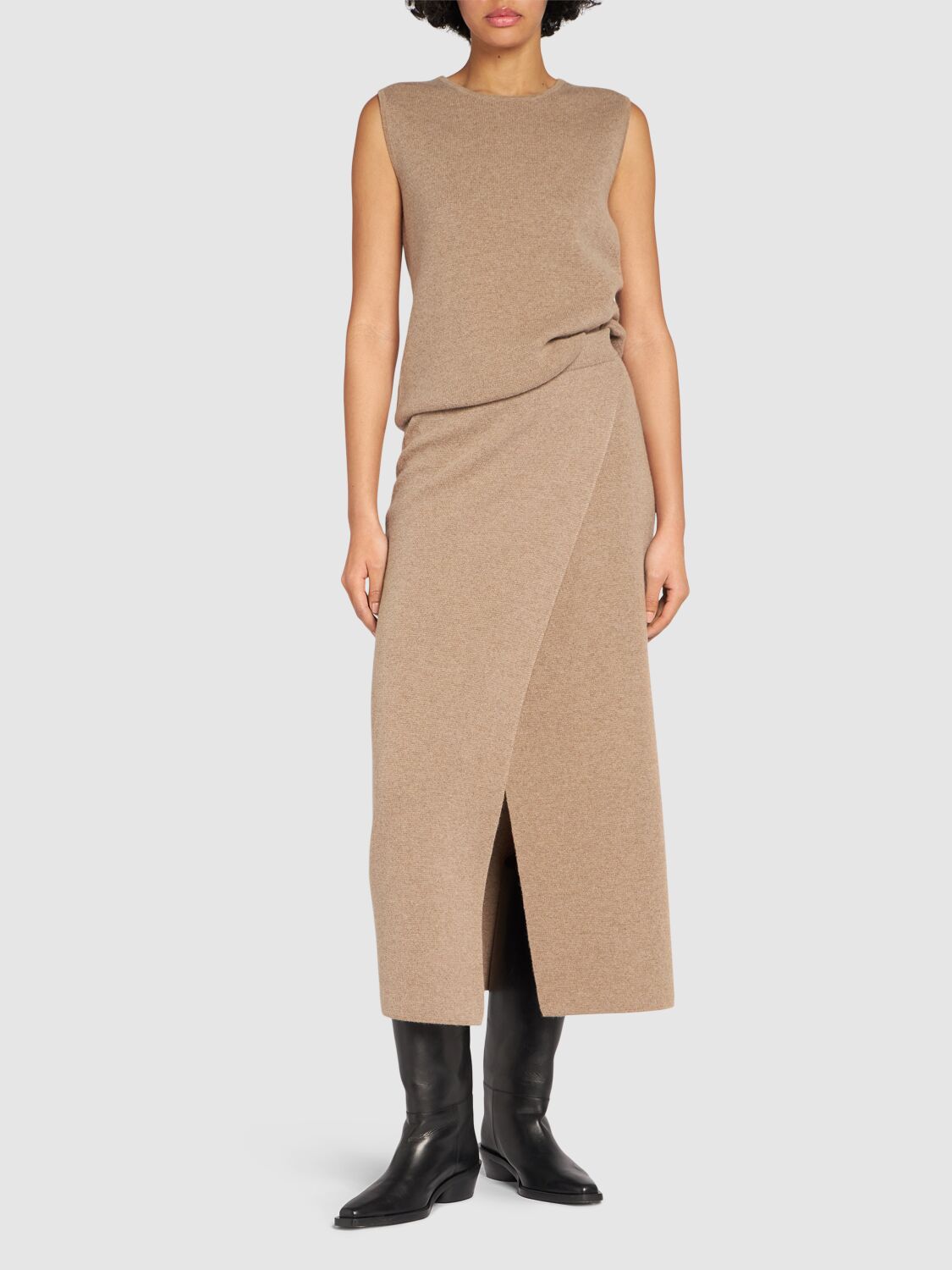 Shop Max Mara Fosco Wool & Cashmere Knit Top In Brown