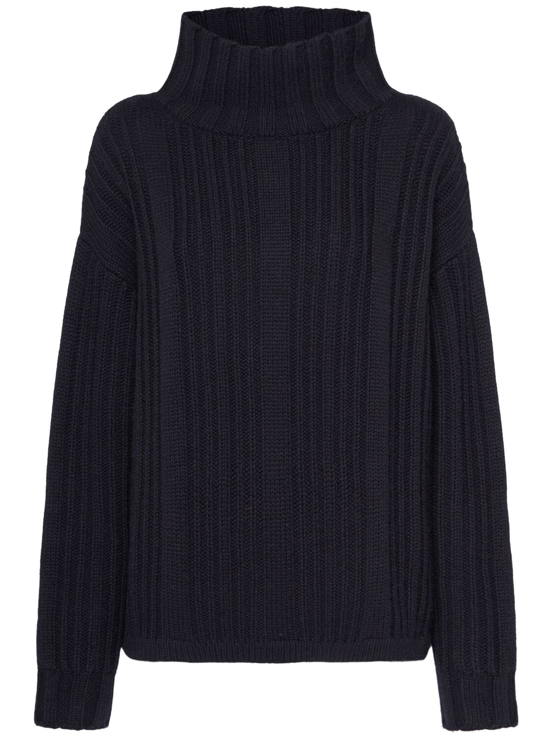 Max Mara Vitalba Wool Knit Turtleneck Sweater In Blue