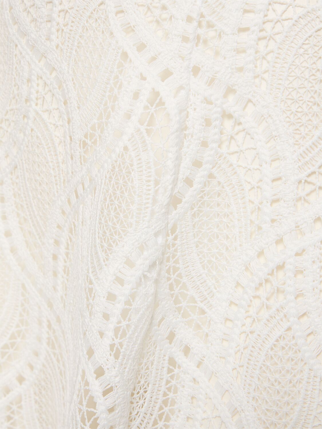 Shop Ermanno Scervino Crochet Off-the-shoulder Mini Dress In White