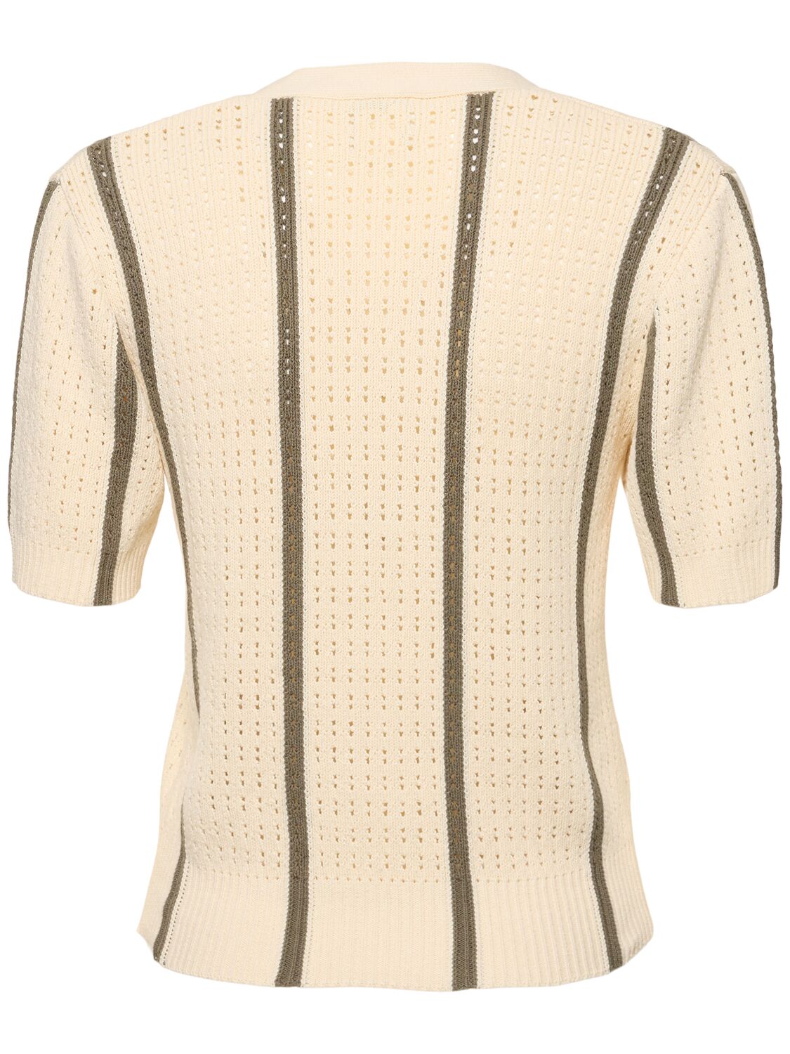 Shop Anine Bing Camryn Cotton & Viscose Cardigan In Ivory,green