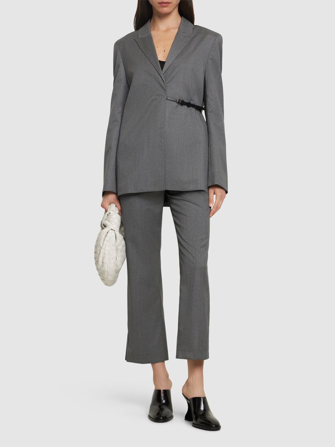 LOULOU STUDIO CODY WOOL JACKET W/STRAP DETAIL 