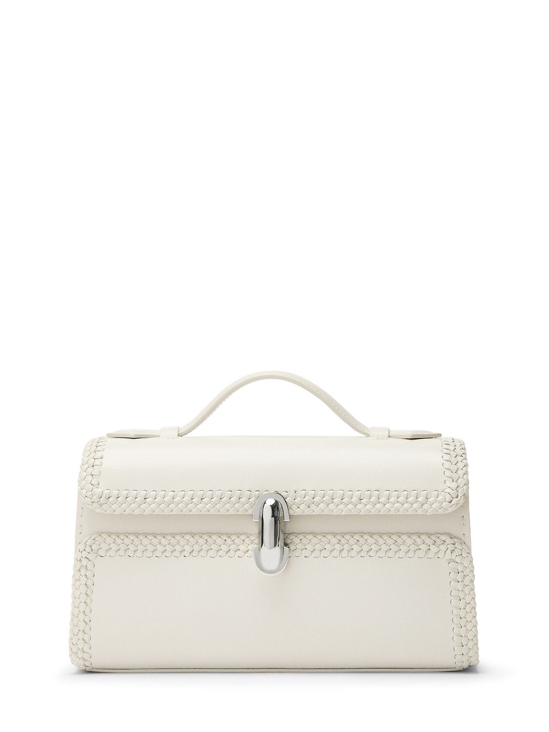 Savette The Symmetry Woven-edge Smooth Leather In Ivory