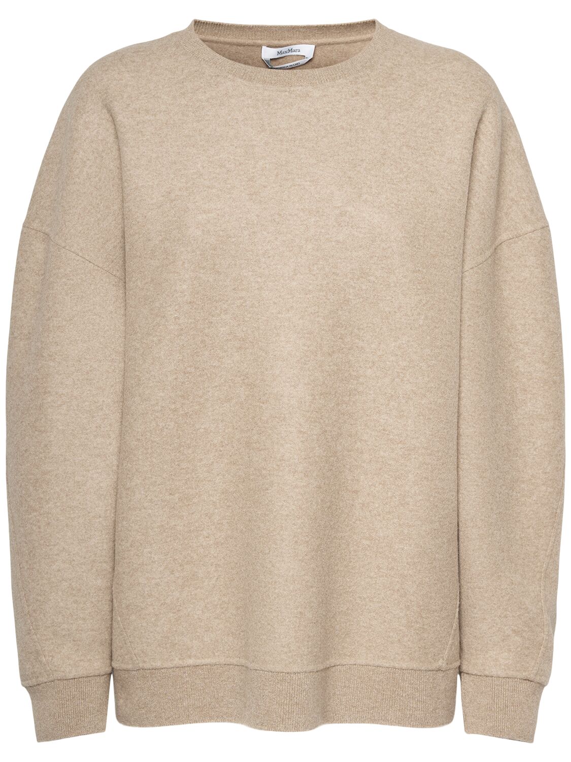 Max Mara Elvira Wool Blend Jersey Sweatshirt In Brown