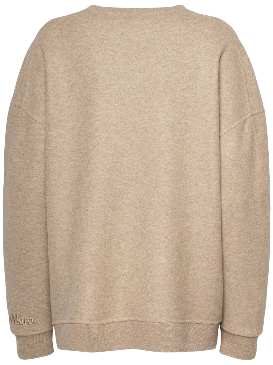 Shop Max Mara Elvira Wool Blend Jersey Sweatshirt In Brown