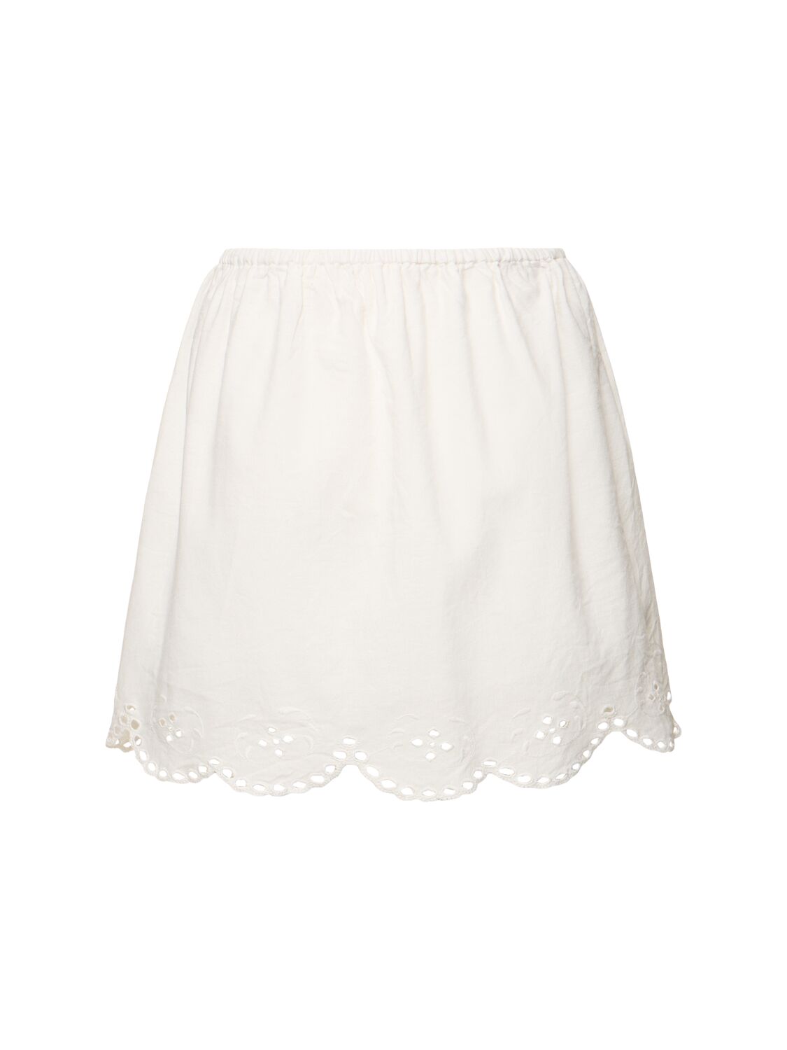 Shop Designers Remix Layla Cotton Blend Mini Skirt In Cream