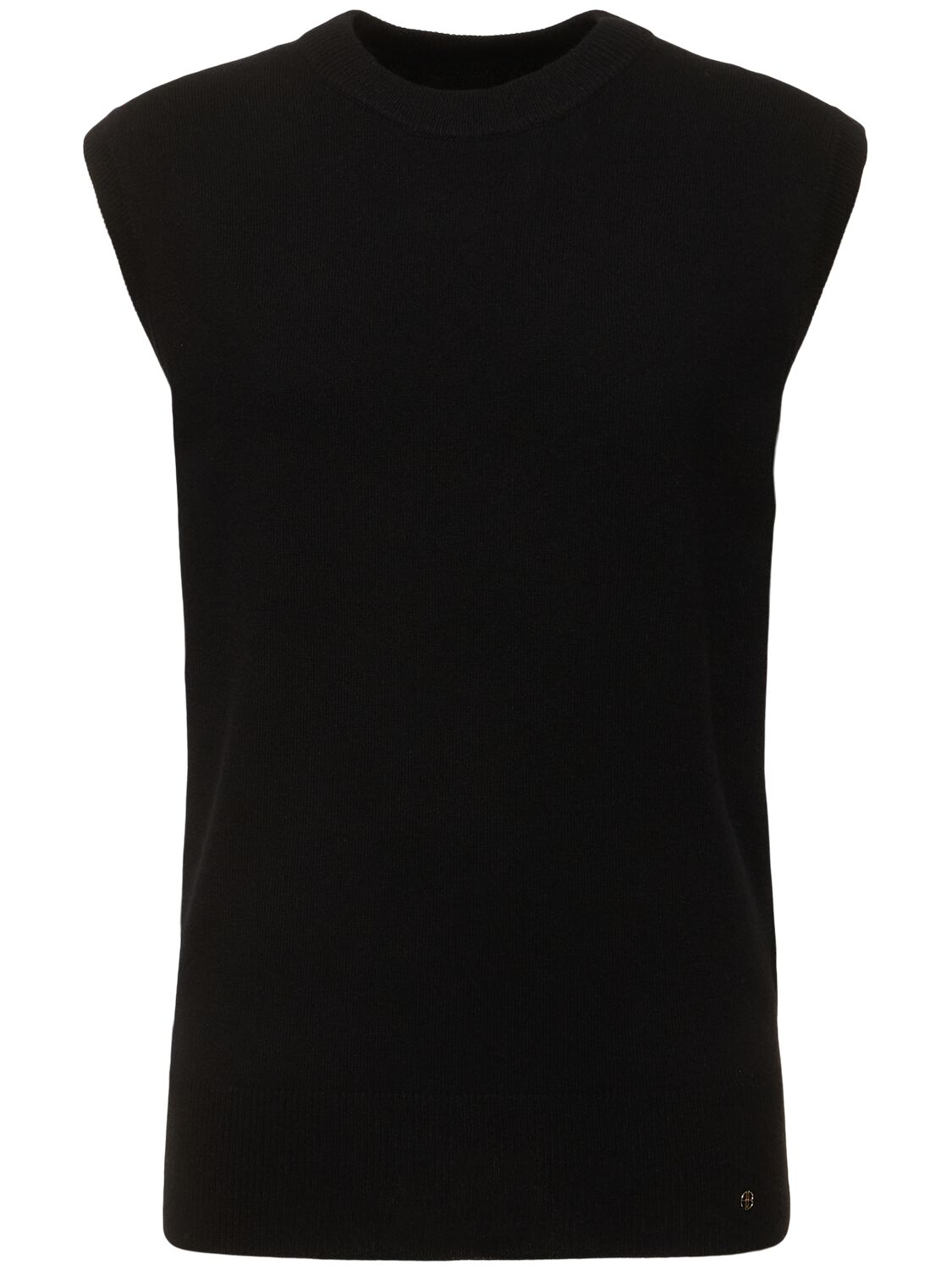 Anine Bing Ronan Knitted Cashmere Vest In Black