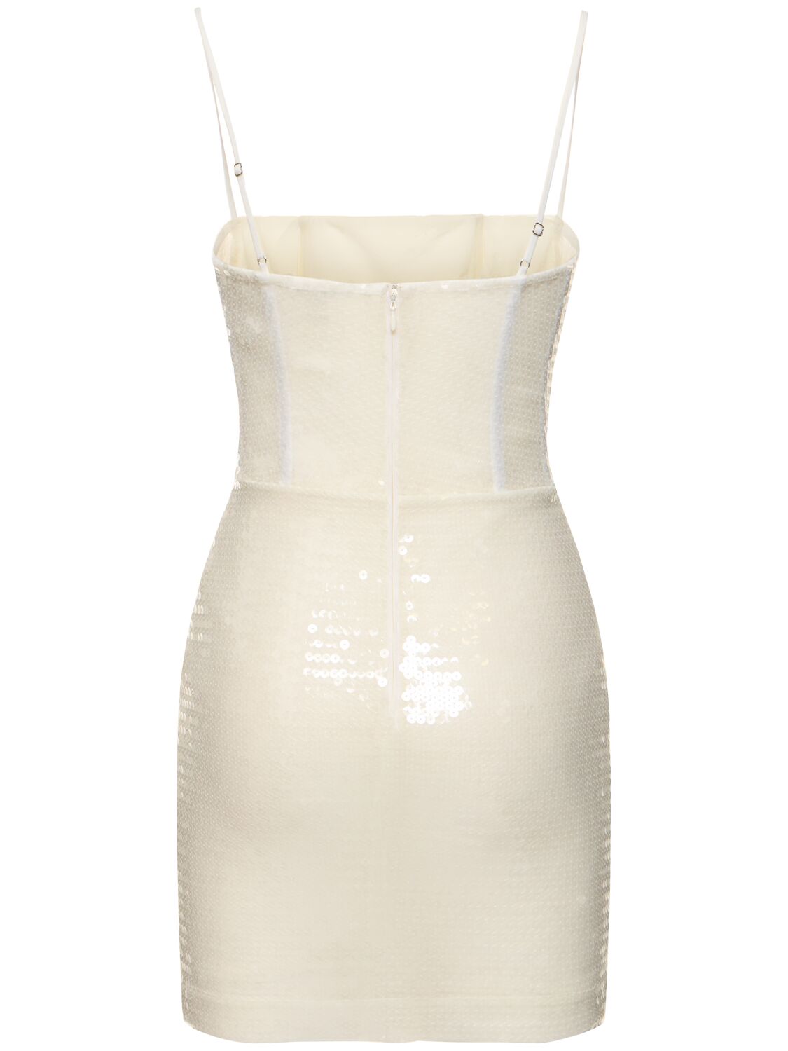 Shop Nensi Dojaka Kendall Sequined Mini Dress In White