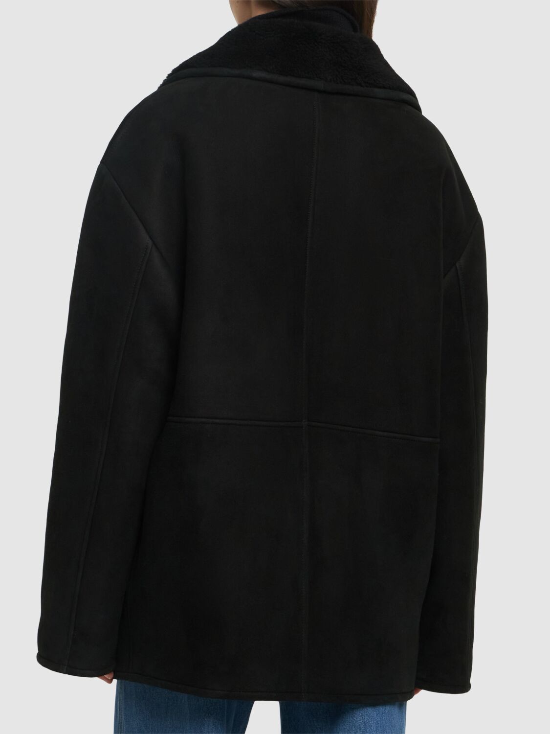 LOULOU STUDIO CIREBO SUEDE SHEARLING COAT 