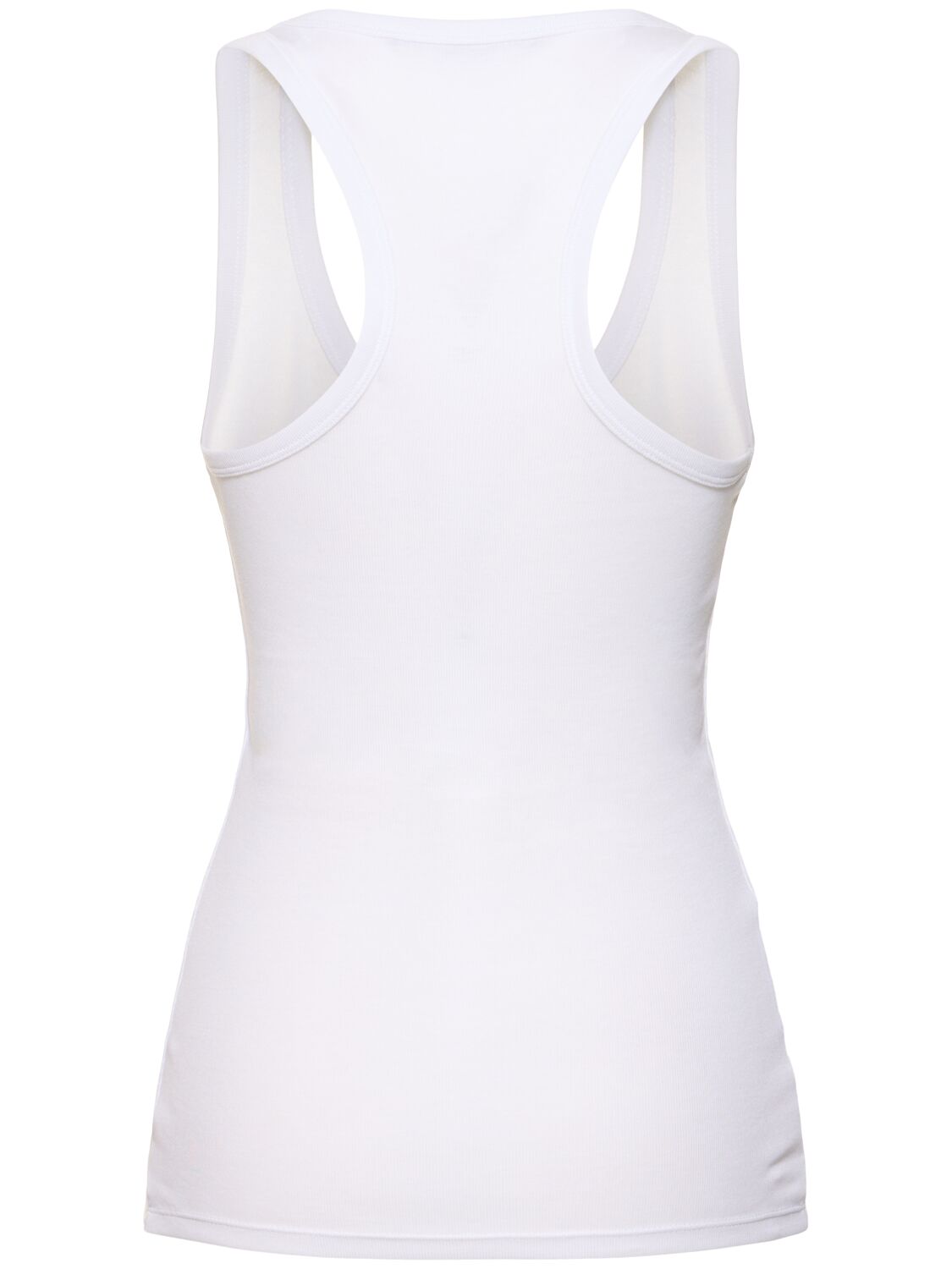 Shop Stella Mccartney Crystal Embellished Jersey Tank Top In White