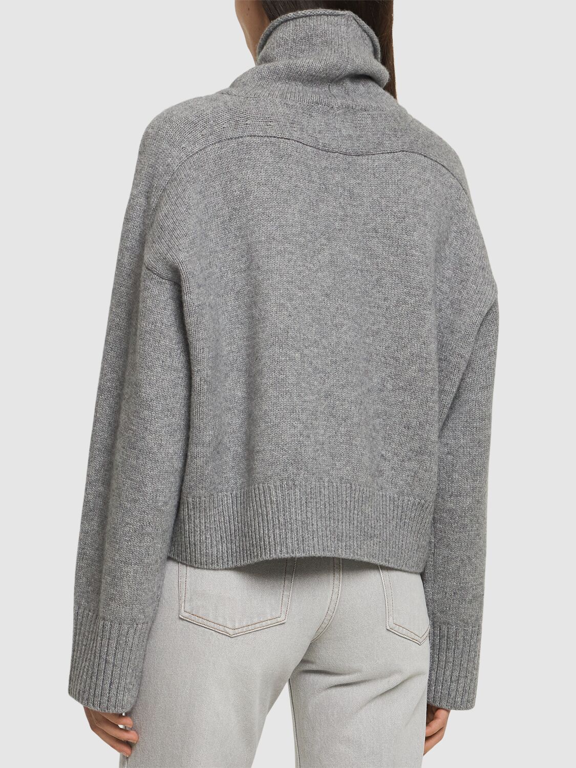 Shop Loulou Studio Stintino Wool Blend Turtleneck Sweater In Heather Grey