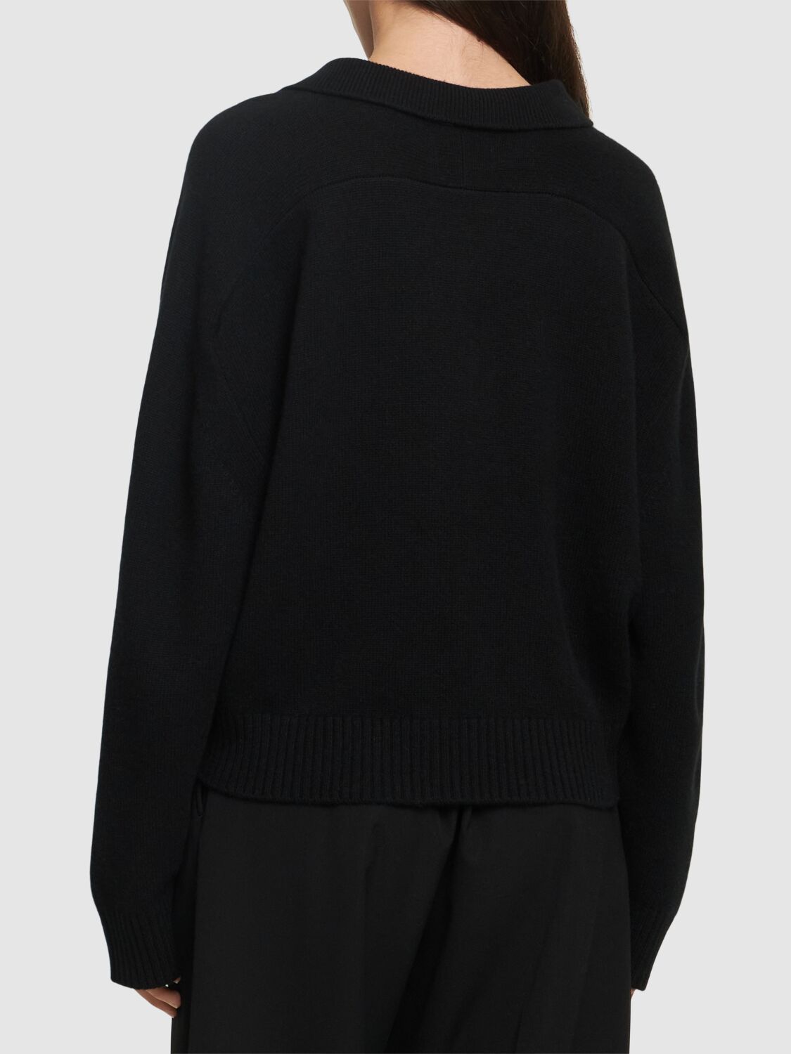 Shop Loulou Studio Homere Cashmere Polo Sweater In Black