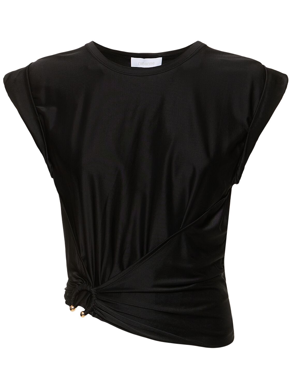 Rabanne Viscose Jersey Top In Black